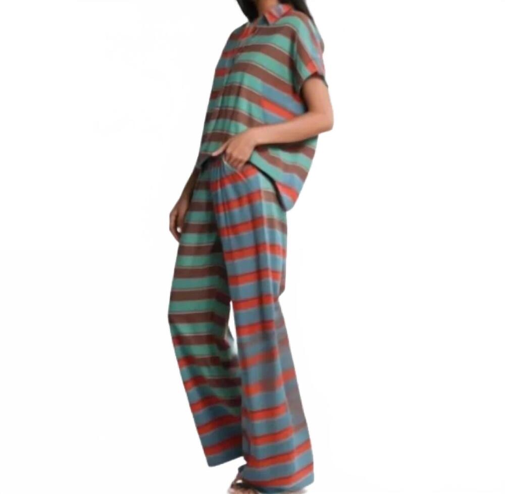 NEW J.NNA mixed stripe wide leg pant in mint green
